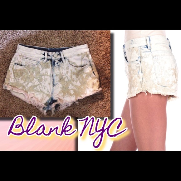 BLANK NYC high waisted denim cut off shorts