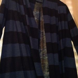 Forever 21 // dark turquoise black striped sweater