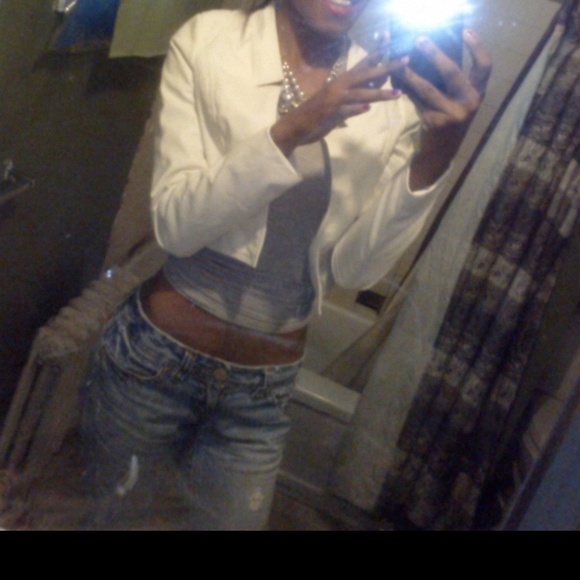 White faux leather jacket