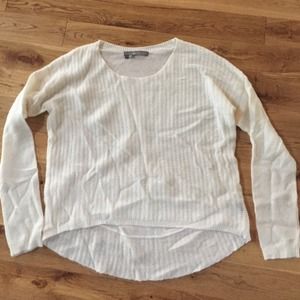 360 sweater cashmere cream hi low sweater.