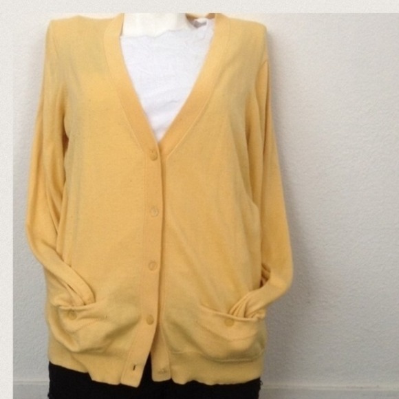 Canary yellow cardigan