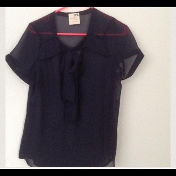 Sheer navy blue top