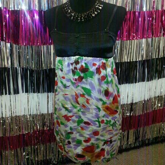 Paint Strokes Patterned Party Dress