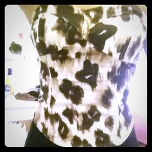 Strapless cheetah print top