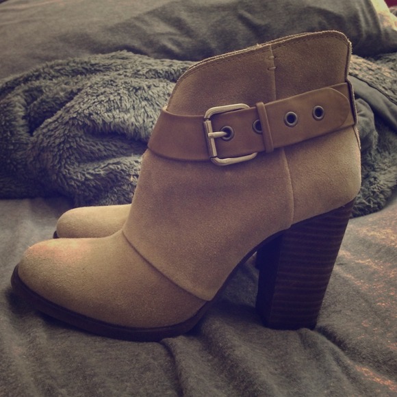 Taupe Suede Ankle Booties