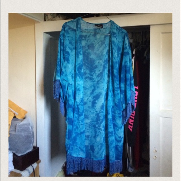 Watercolor Kimono Fringe