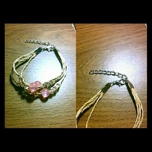 bracelet with pink beads