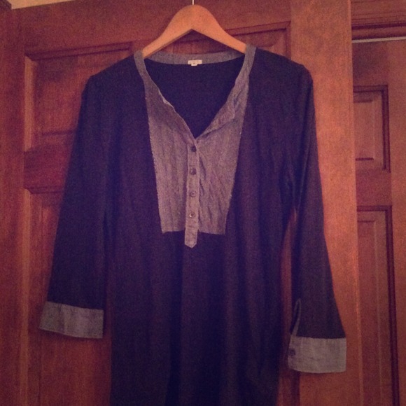 J crew navy and denim colored blouse