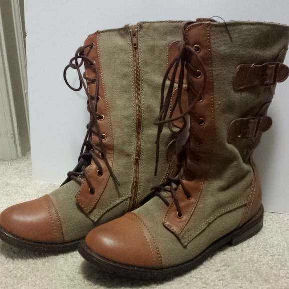 Women's Brown Combat Boots 8