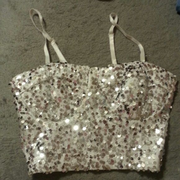 Silver crop top