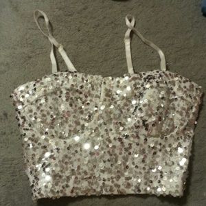 Silver crop top