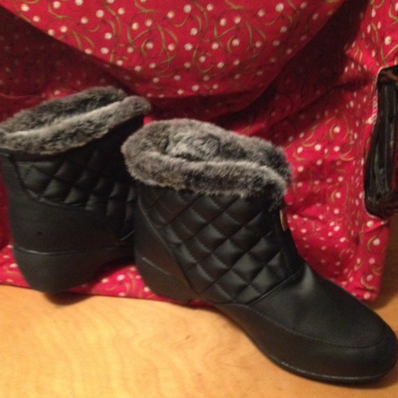 Black winter ankle boots