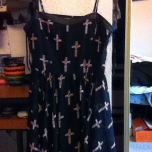 🌸 SOLD 🌸 Sheer skater cross/ floral print dress