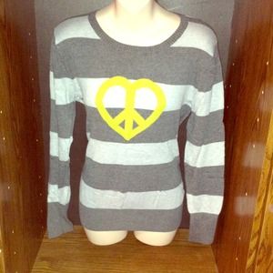 Striped "Peace" Sweater