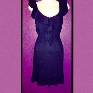 Navy blue ruffles dress