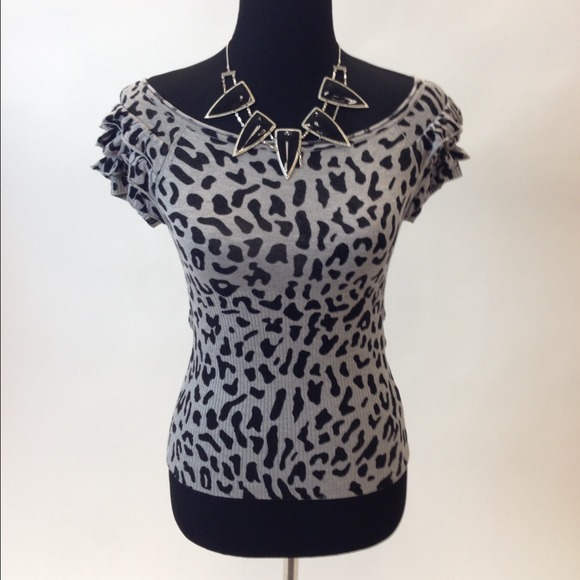 Forever 21 Tops - gray cheetah print top