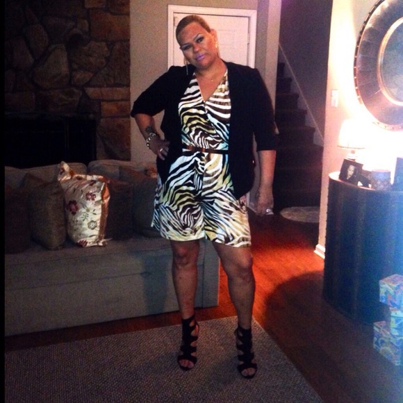 Zebra print shorts romper