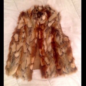 Faux fur sweater vest