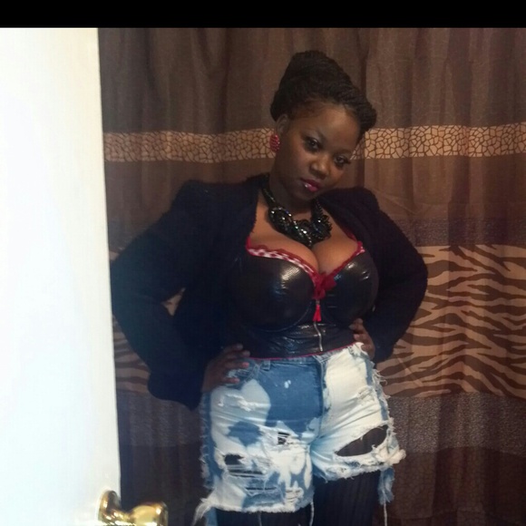 Black and red corset bralet