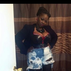 Black and red corset bralet