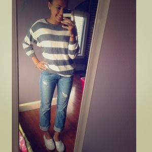 True Religion Distressed Boyfriend Jeans