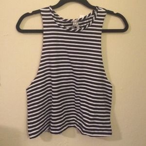 black and white stripped top