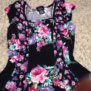 Floral Print Peplum Shirt