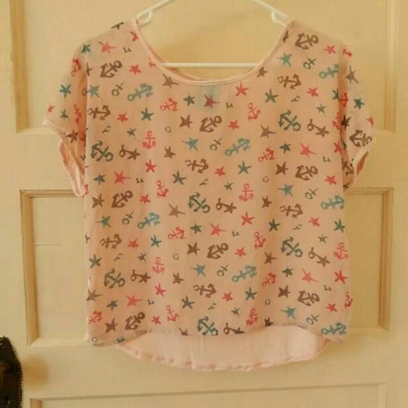 Sheer peach design top