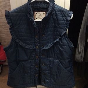Free People Vest with ruffle accents size medium
