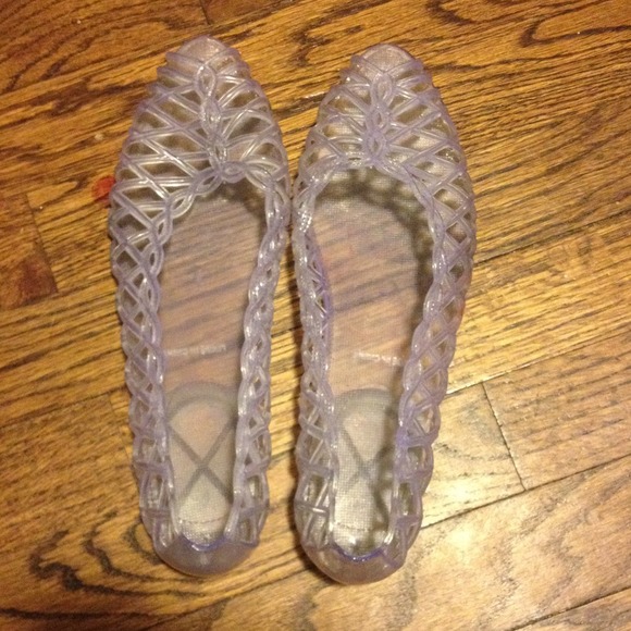 Used clear vintage jelly flats