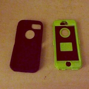 Otterbox iphone 5 case. Green and blue.