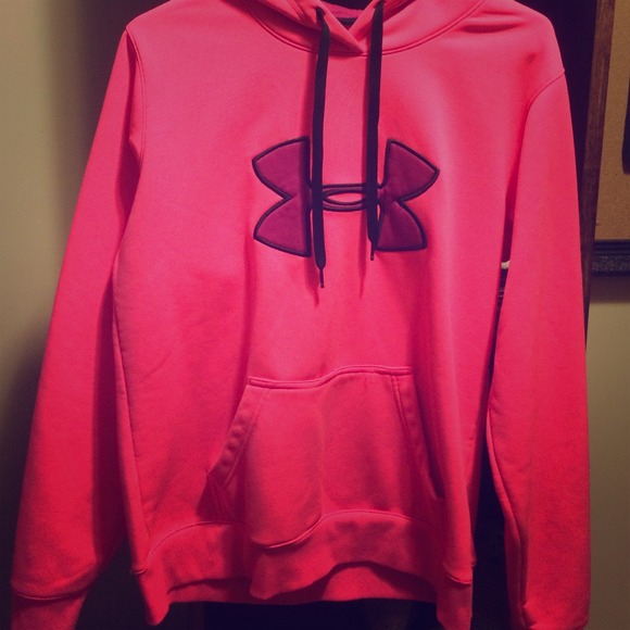 Under Armour Sweaters - Under Amour Sweatshirt, neon pink.