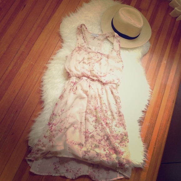 Pink floral flowy dress