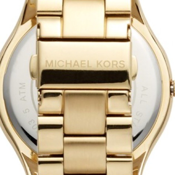 Pink Michael kors slim runway watch