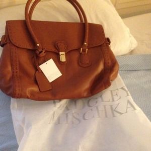 NWT Badgley Mischka brown leather tote