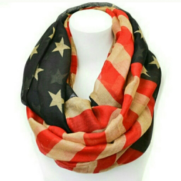 Vintage American Flag Infinity Scarf