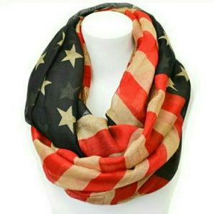 Vintage American Flag Infinity Scarf