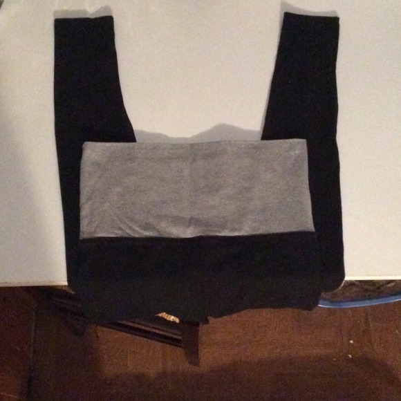 Grey and neon yoga pants