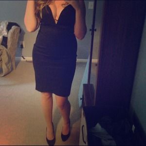 Low-cut little black dress