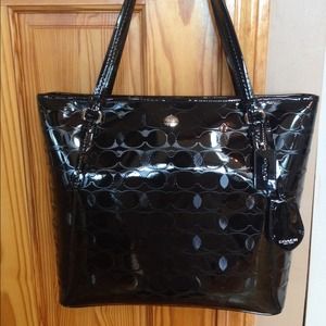 Coach Large Peyton Embossed Patent Leather Black