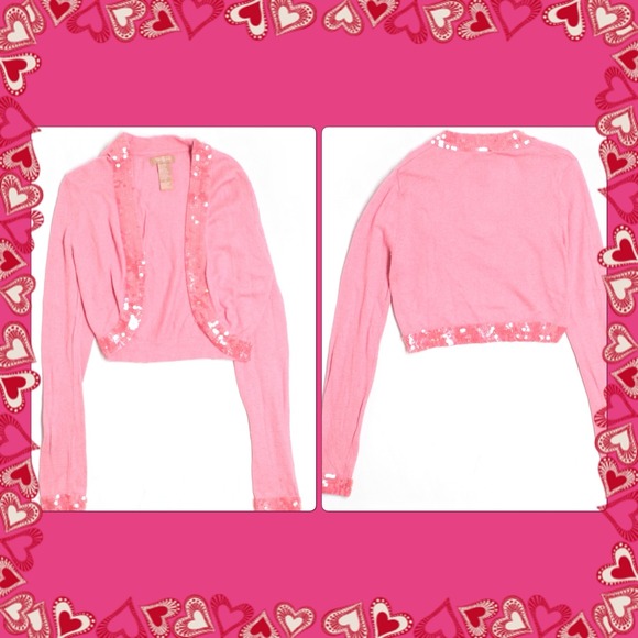 💓Pink Cardigan w/Sequence Trim🎀 SzS