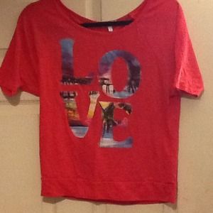 Cute pink orange Delia's love top