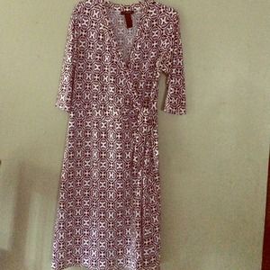 Black and white wrap dress