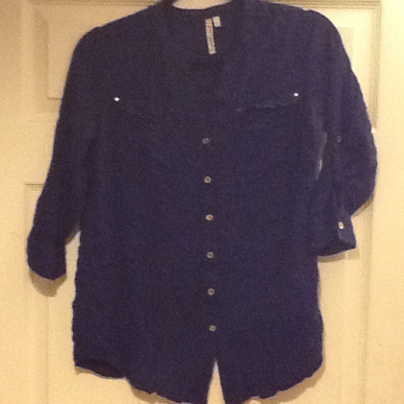 Cute Royal Blue button shirt - Picture 1 of 2
