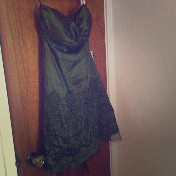 Onyx green cocktail homecoming dress babydoll