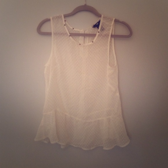 H&M Sheer Studded Top (white)