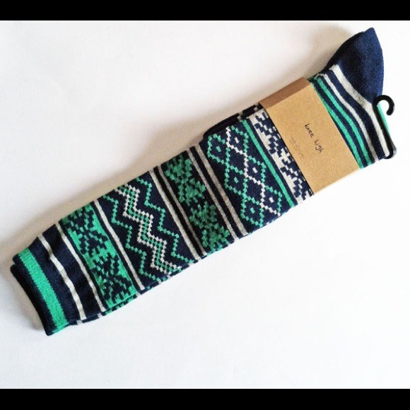 SOLD Levi's Green Fair Isle Knee-High Socks