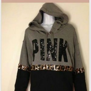 TRADED Vs pink hoodie sequin