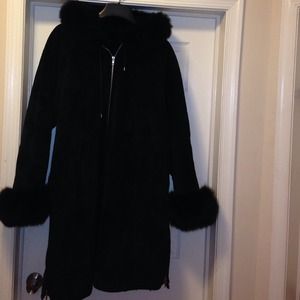 Plus size woman Sherlin  suede winter coat