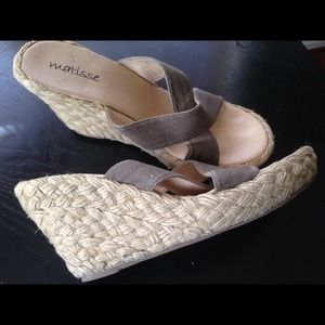 Matisse canvas criss cross strap wedges